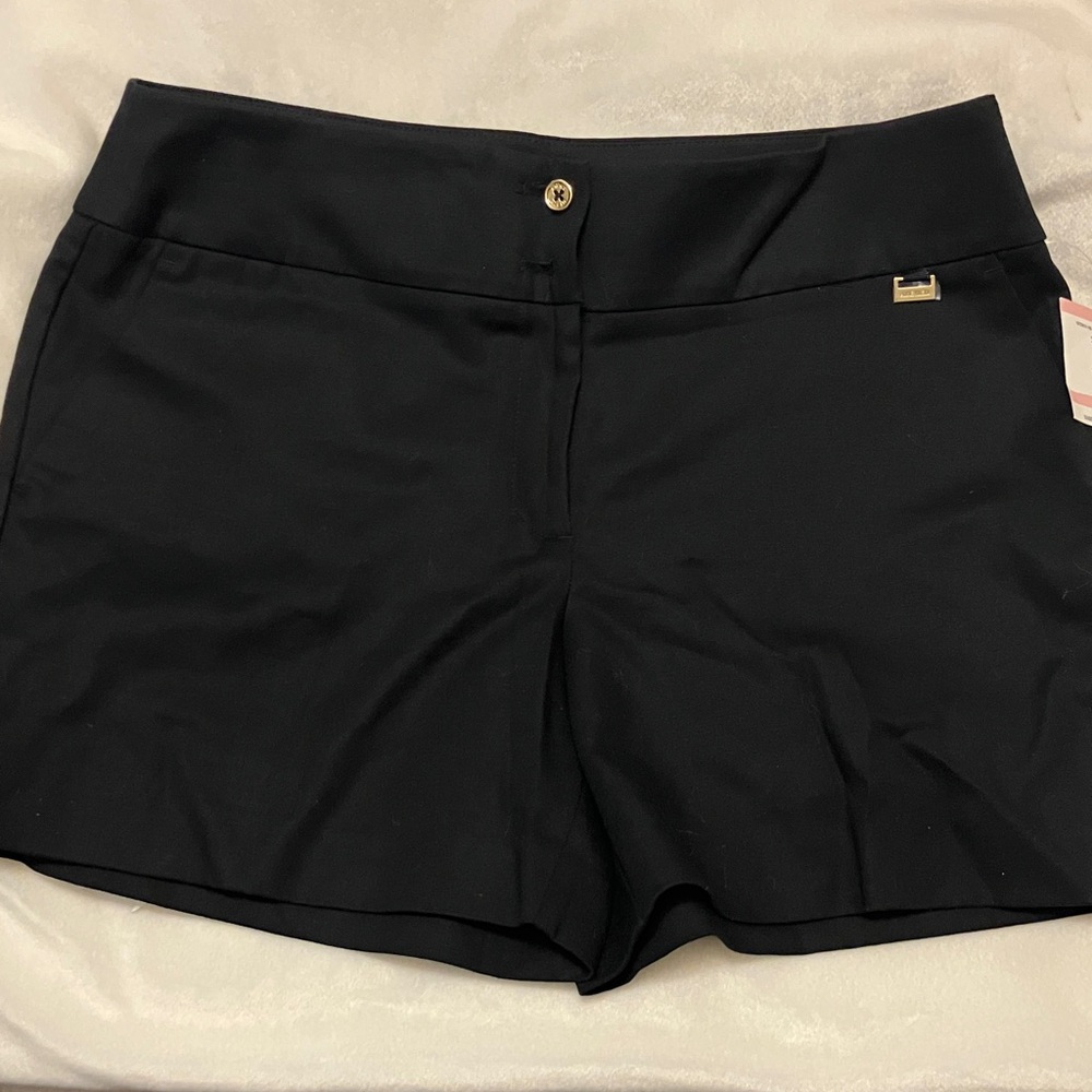 NWT Anne Klein Black Women's Dress Short w/ front & back pocket woman 10